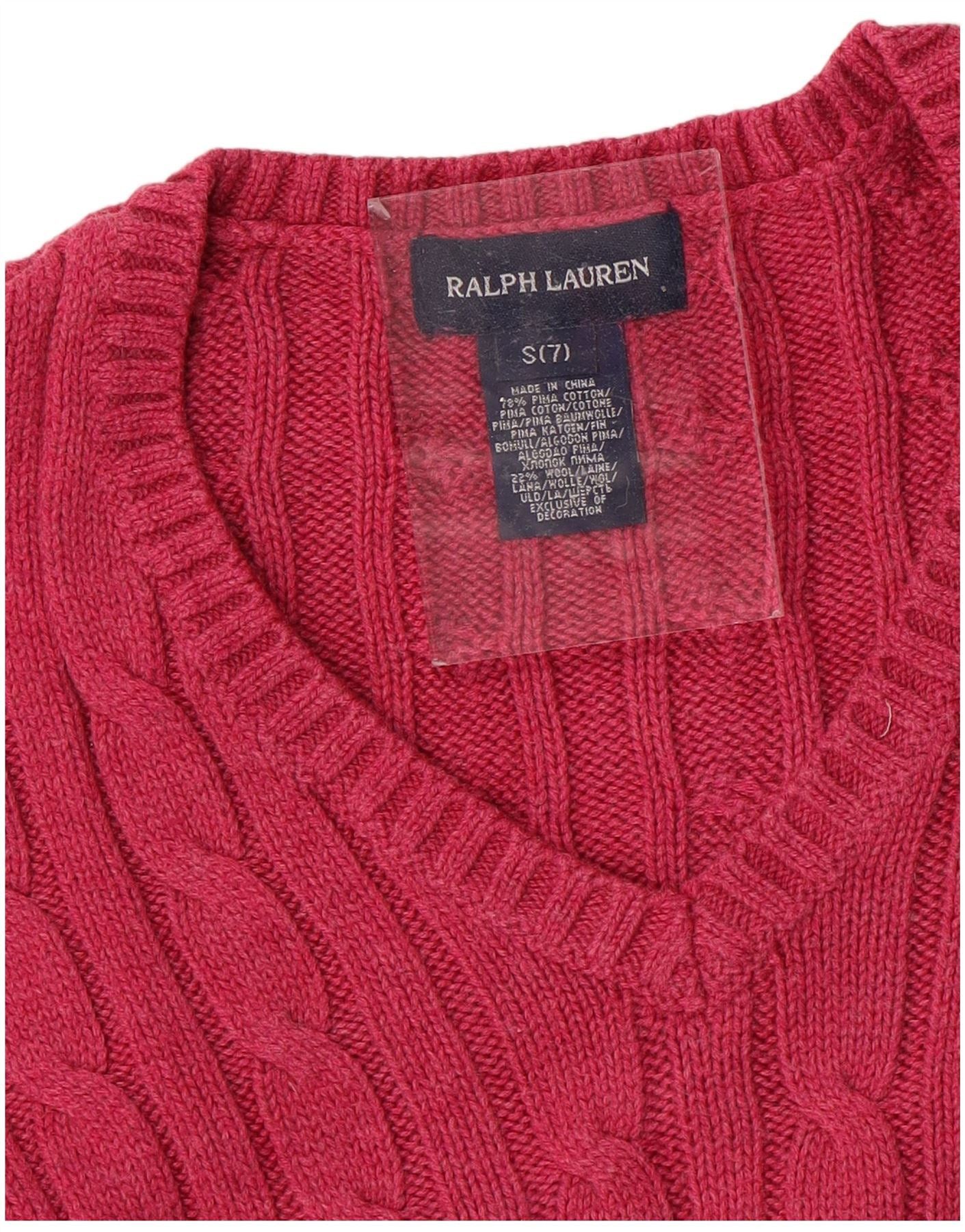 Ralph Lauren Girls Jumper Dress 6-7 Years Small Pink Cotton Size XS / US 0-2 / IT 36-38 - 3 Thumbnail