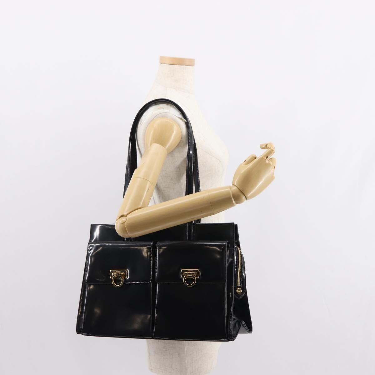 Salvatore Ferragamo Salvatore Ferragamo Gancini Tote Patent leather Size ONE SIZE - 13 Thumbnail