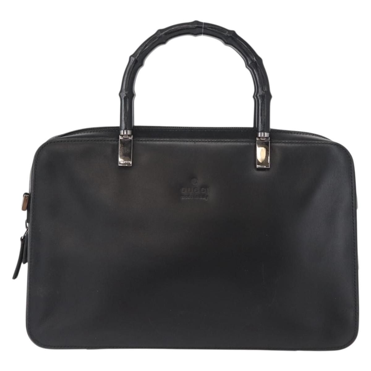 Gucci Gucci Vintage Bamboo Handle Bag Leather Size ONE SIZE - 19 Thumbnail