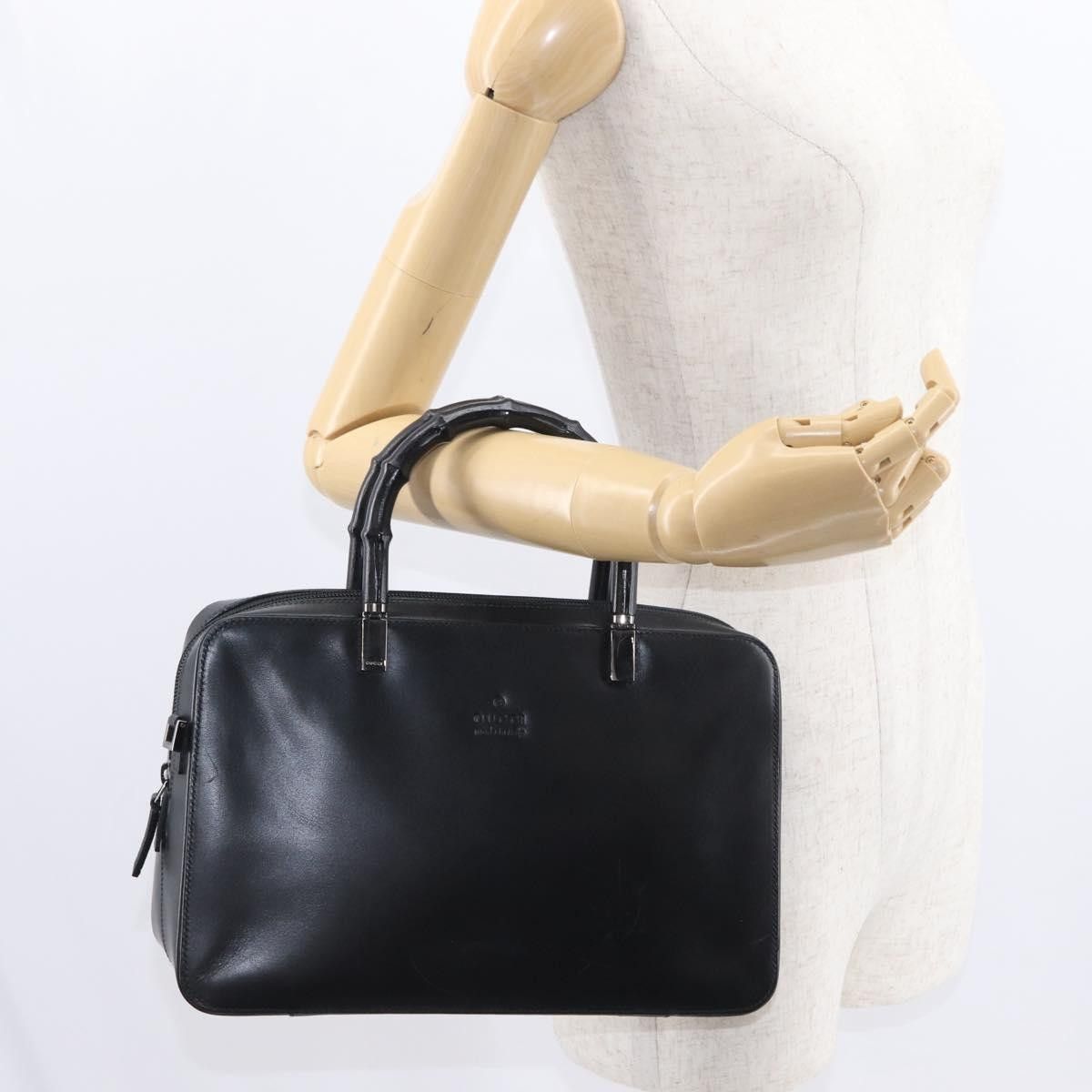 Gucci Gucci Vintage Bamboo Handle Bag Leather Size ONE SIZE - 14 Thumbnail