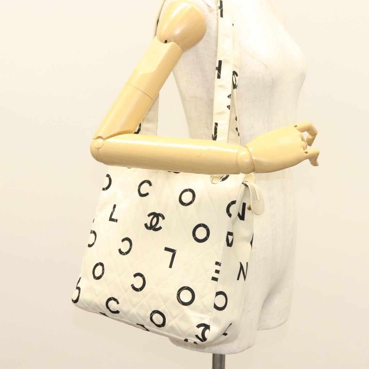 Chanel Chanel Vintage Coco Logo Zip Tote Quilted Printed Canvas Size ONE SIZE - 14 Thumbnail