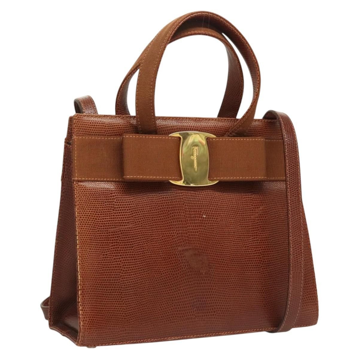 Salvatore Ferragamo Salvatore Ferragamo Convertible Vara Bow Tote Leather Size ONE SIZE - 15 Thumbnail