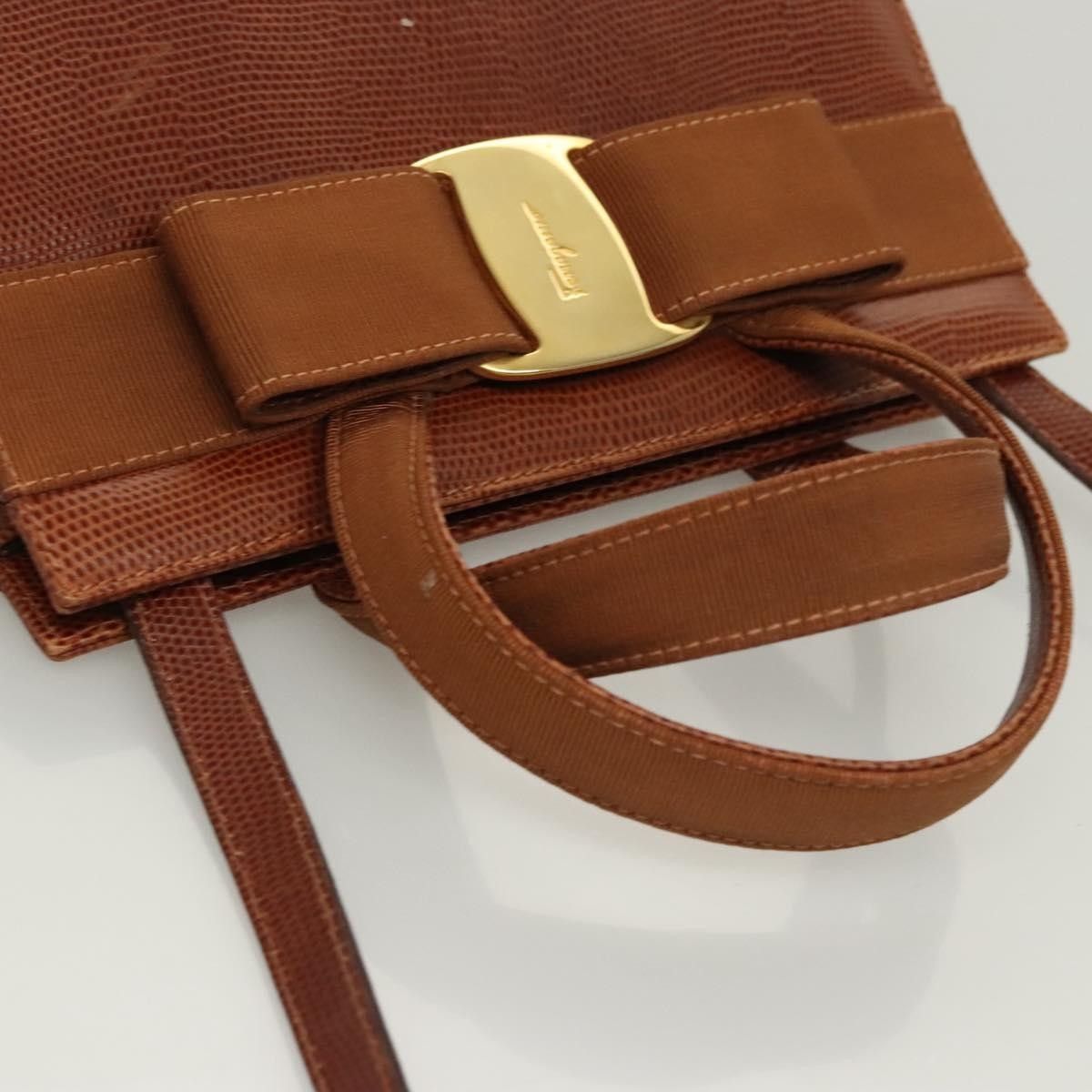 Salvatore Ferragamo Salvatore Ferragamo Convertible Vara Bow Tote Leather Size ONE SIZE - 16 Thumbnail