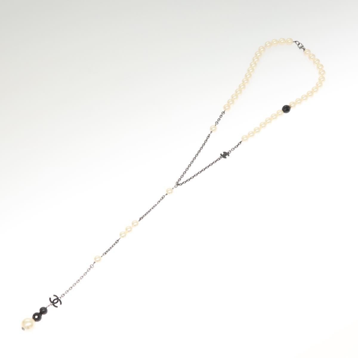 Chanel CC Pearl Necklace Faux Pearls and Metal
