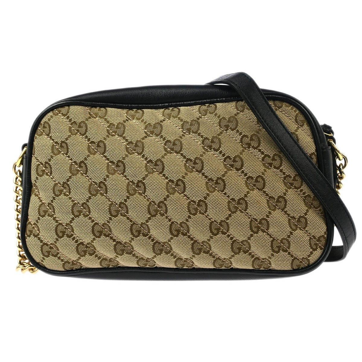 Gucci Gucci GG Marmont Shoulder Bag Diagonal Quilted GG Canvas with Leather Size ONE SIZE - 2 Thumbnail