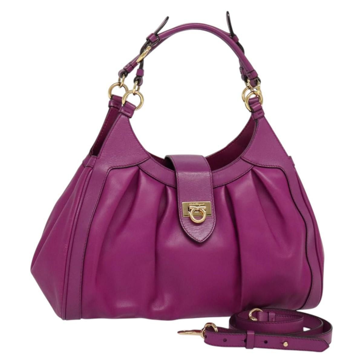 Salvatore Ferragamo Salvatore Ferragamo Gancini Shoulder Bag Leather Size ONE SIZE - 18 Thumbnail