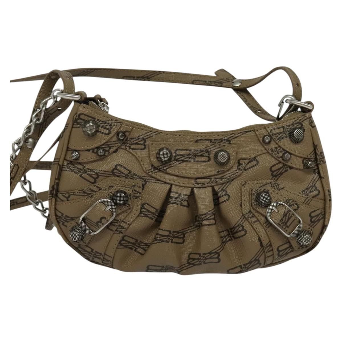Balenciaga Le Cagole Giant Studs Chain Shoulder Bag Leather