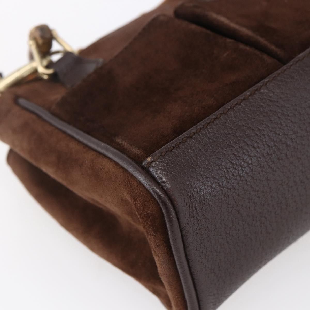Gucci Gucci Vintage Bamboo Front Pocket Tote Suede Size ONE SIZE - 10 Thumbnail