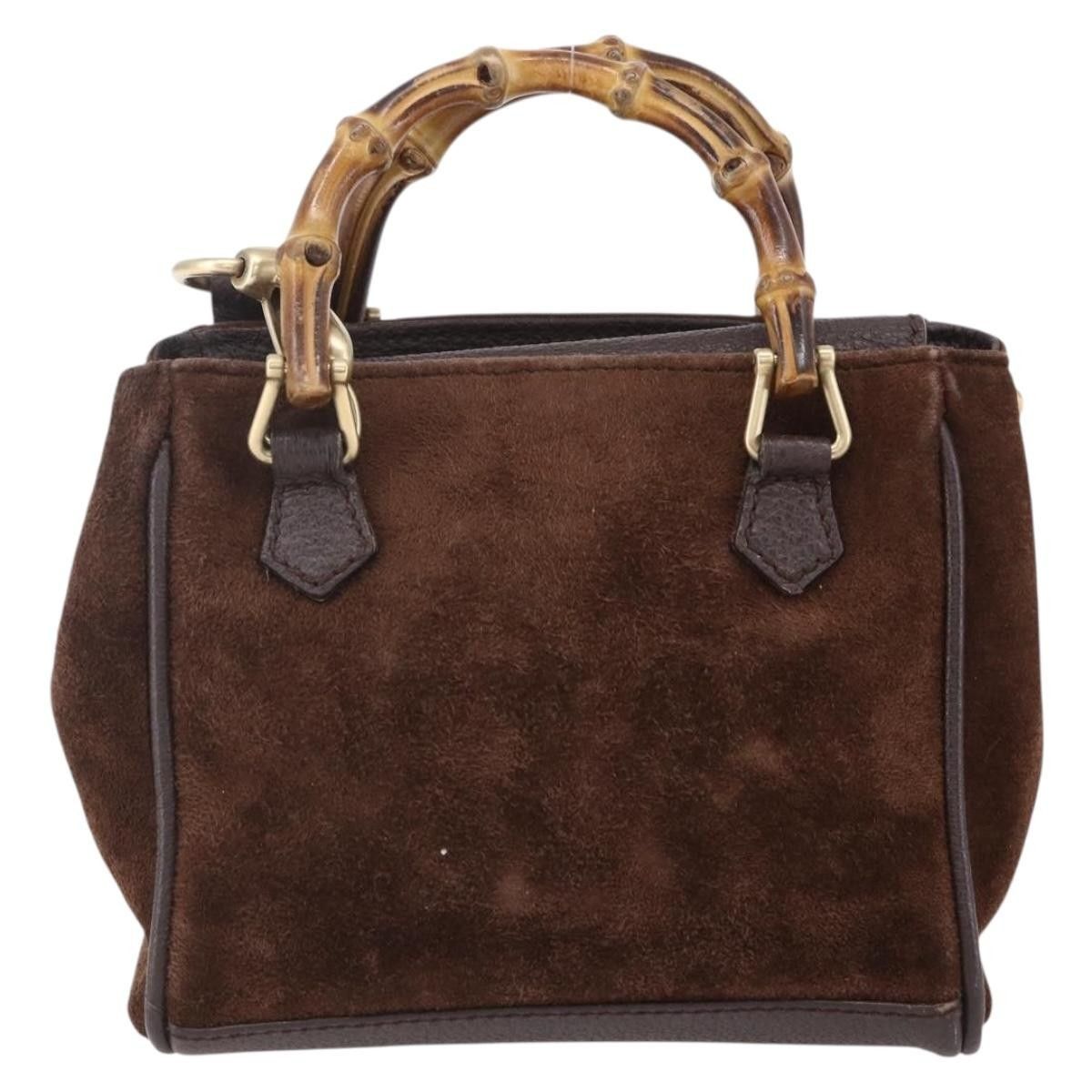 Gucci Gucci Vintage Bamboo Front Pocket Tote Suede Size ONE SIZE - 2 Thumbnail