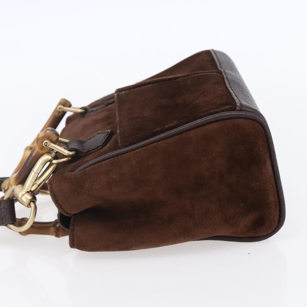 Gucci Gucci Vintage Bamboo Front Pocket Tote Suede Size ONE SIZE - 3 Thumbnail