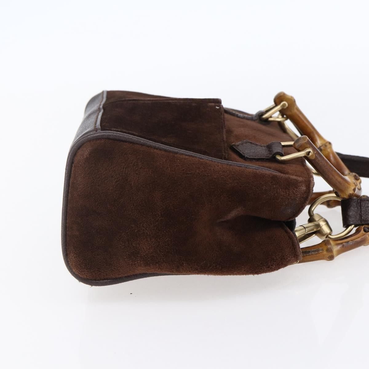 Gucci Gucci Vintage Bamboo Front Pocket Tote Suede Size ONE SIZE - 4 Thumbnail