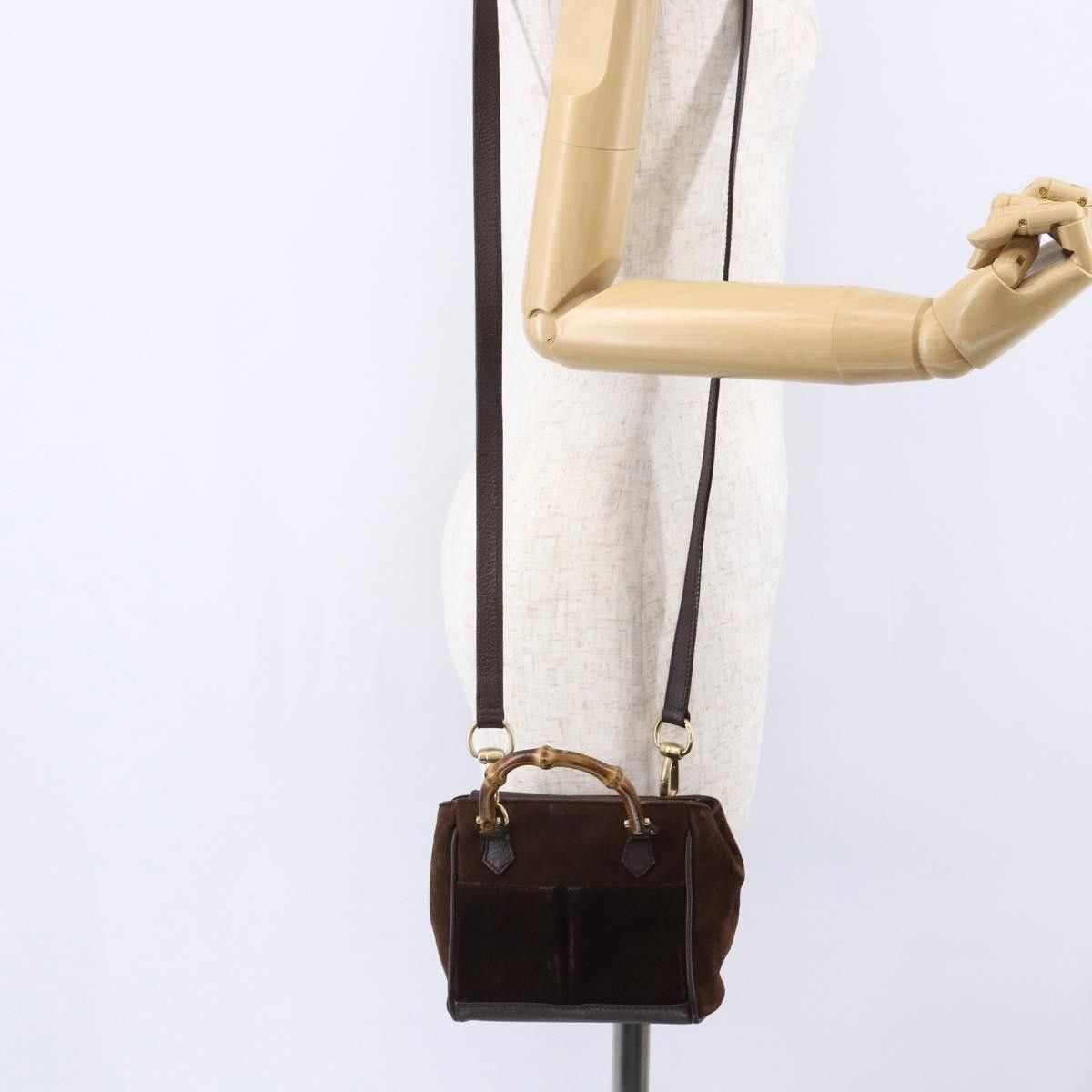Gucci Gucci Vintage Bamboo Front Pocket Tote Suede Size ONE SIZE - 14 Thumbnail