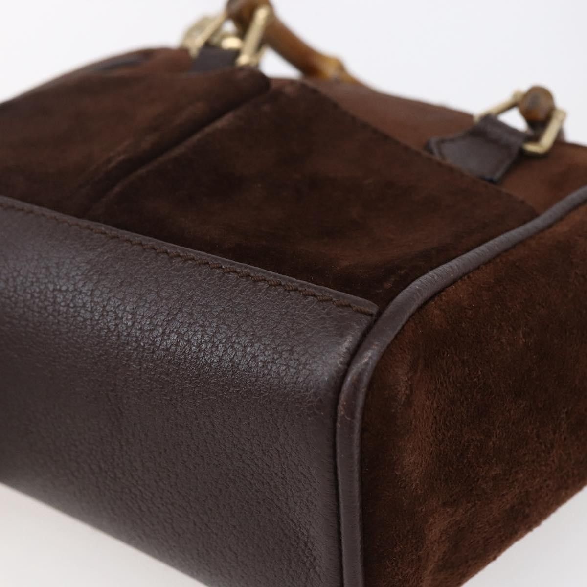 Gucci Gucci Vintage Bamboo Front Pocket Tote Suede Size ONE SIZE - 11 Thumbnail