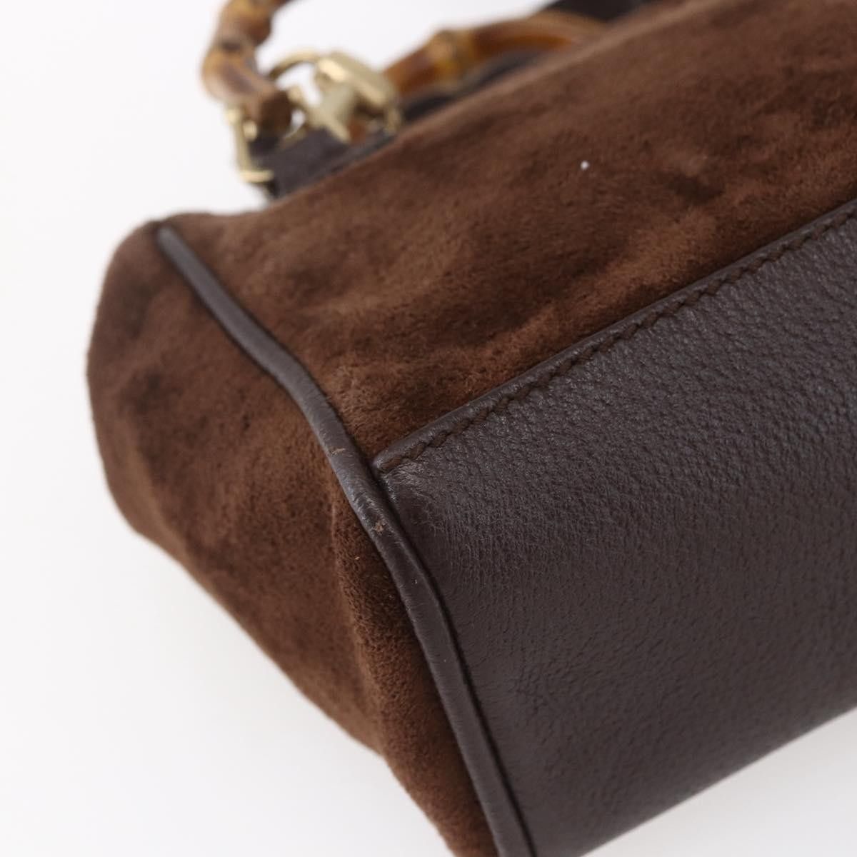 Gucci Gucci Vintage Bamboo Front Pocket Tote Suede Size ONE SIZE - 9 Thumbnail