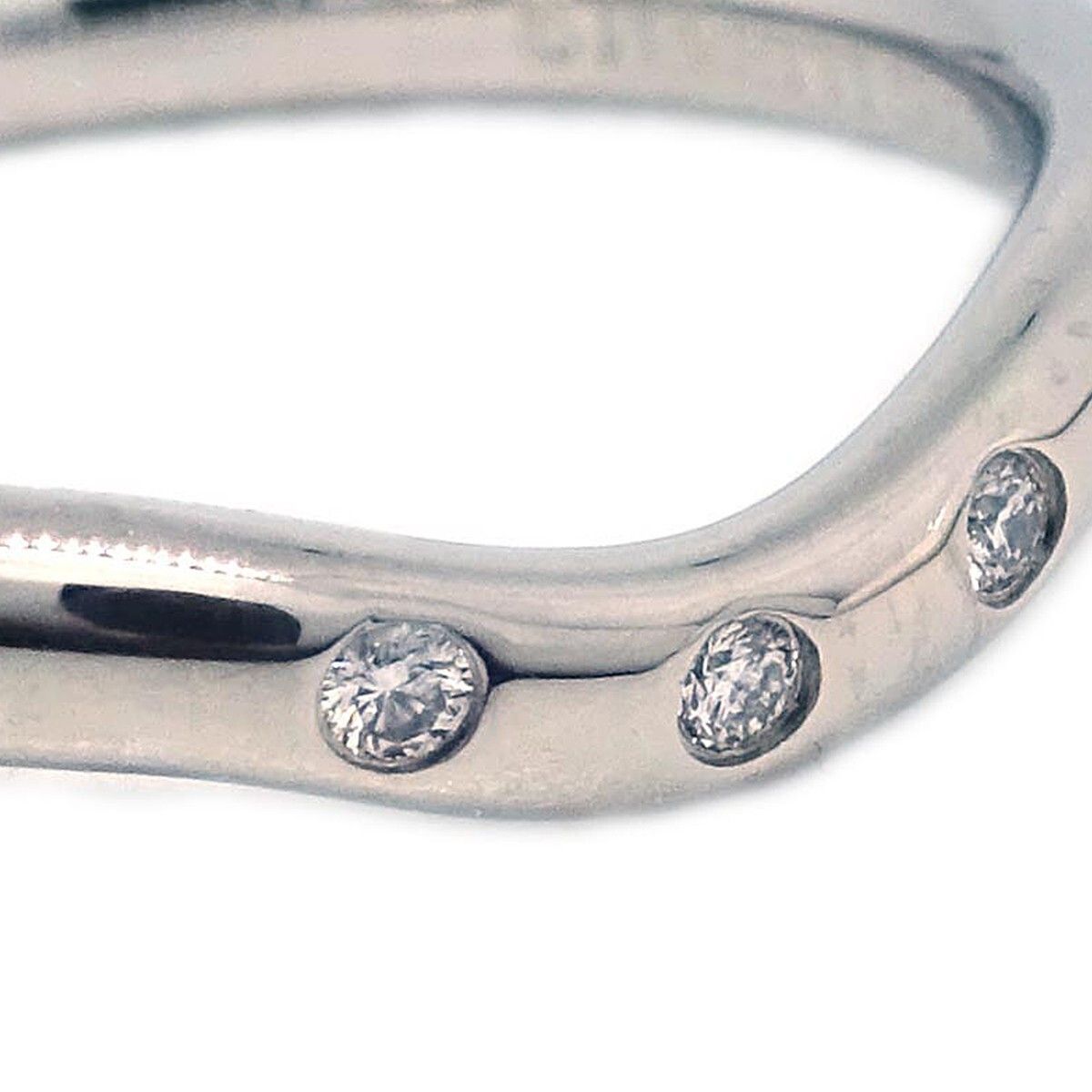Tiffany & Co. Tiffany & Co. Elsa Peretti Curved Wedding Band Ring Platinum with Diamonds Size ONE SIZE - 4 Thumbnail