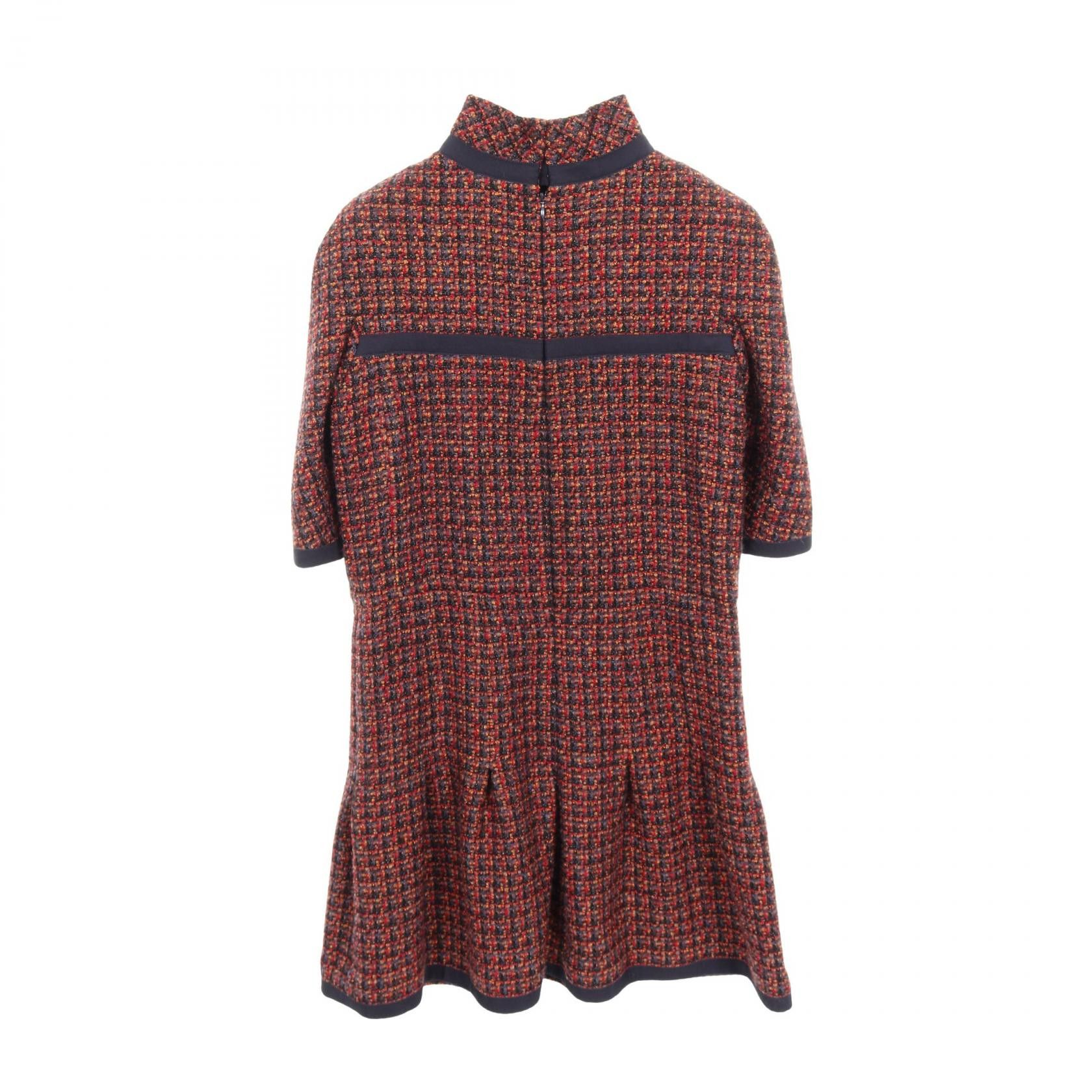 Chanel Chanel Chanel Coco Mark Button Wool Dress Leather Dresses DUTY FREE for USA Size ONE SIZE - 2 Thumbnail