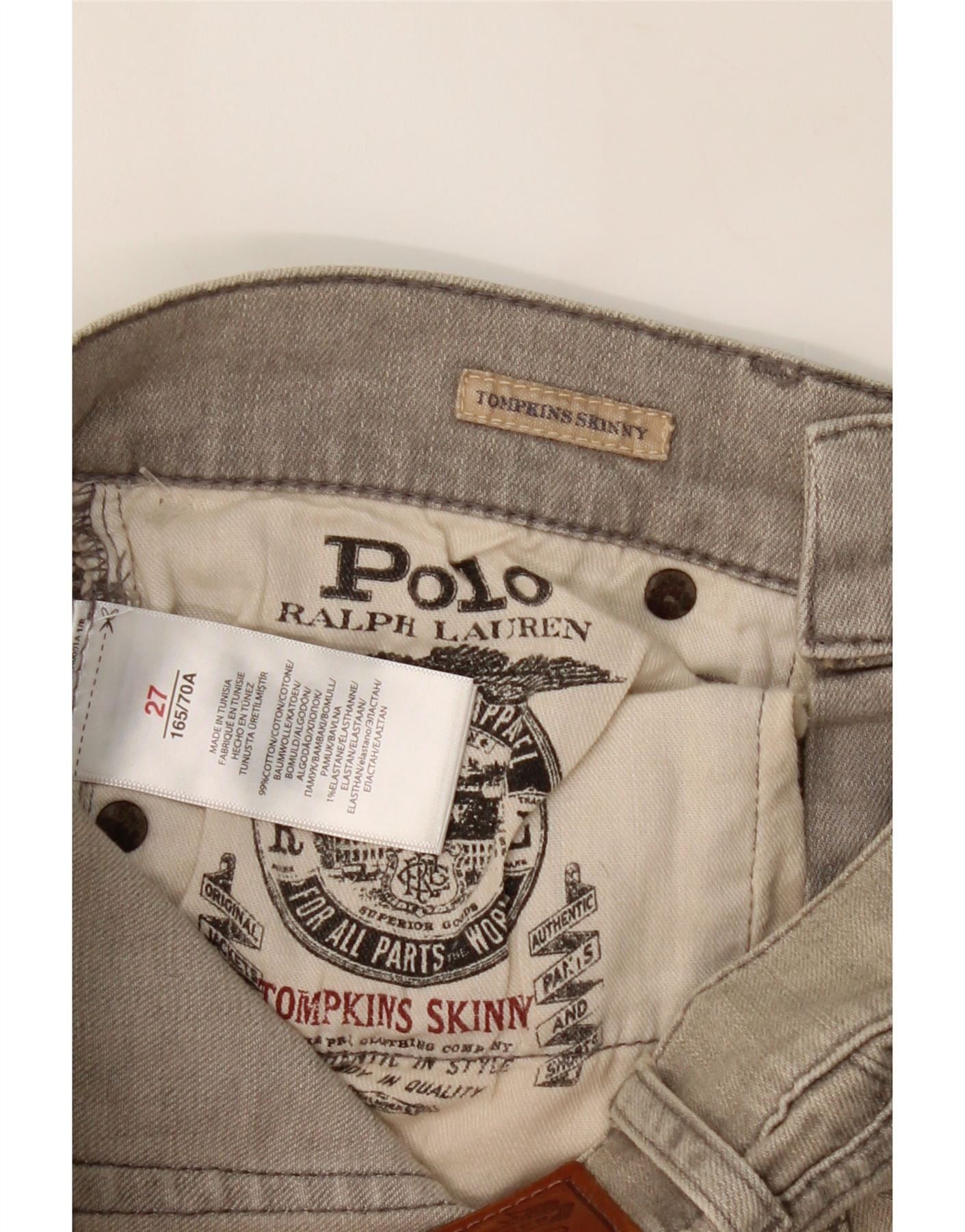 Polo Ralph Lauren Girls Tompkins Skinny Jeans 13-14 Years Grey Cotton Size 42" / US 20 - 4 Thumbnail
