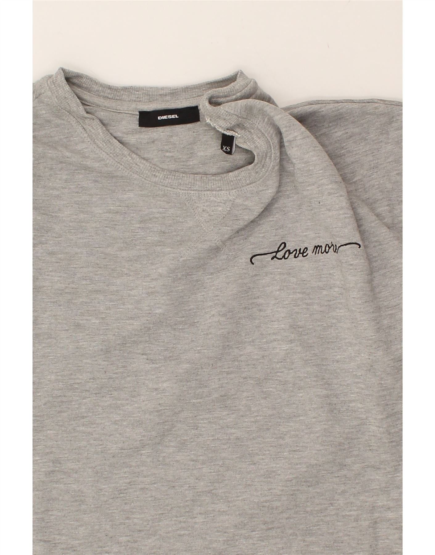 Diesel Womens Crop Sweatshirt Jumper UK 6 XS Grey Cotton Size XS / US 0-2 / IT 36-38 - 4 Thumbnail