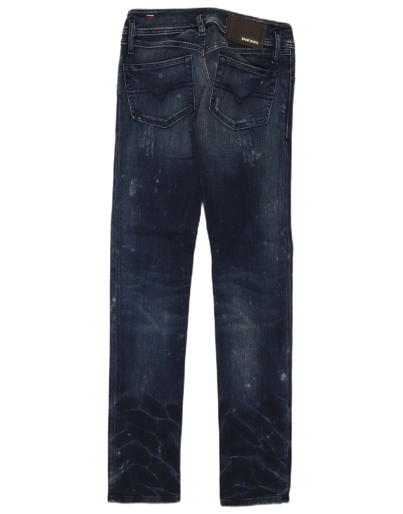 Diesel Womens Matic Distressed Slim Jeans W25 L32 Navy Blue Cotton Size 42" / US 20 - 2 Thumbnail