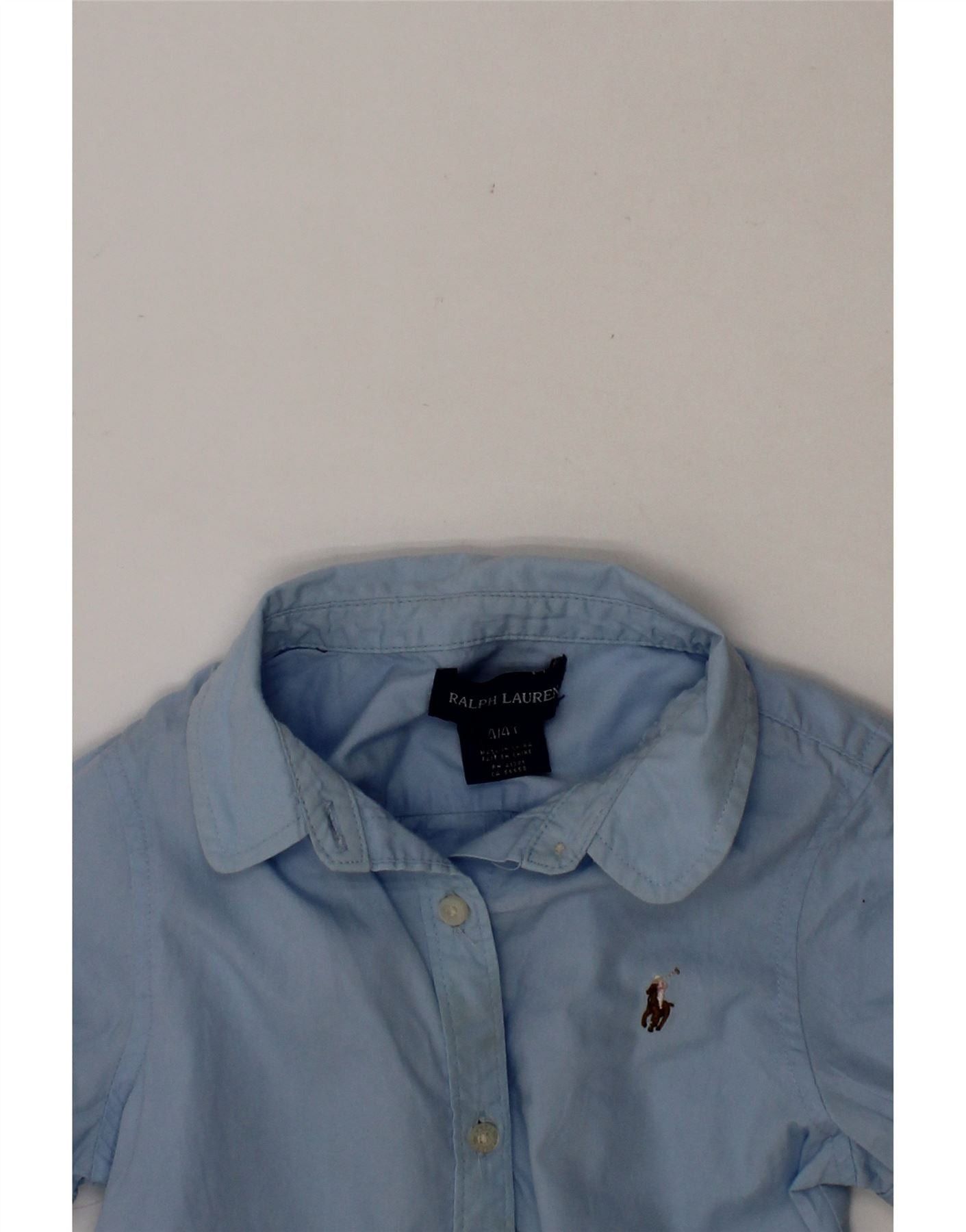Ralph Lauren Girls Short Sleeve Shirt 3-4 Years Blue Cotton Size XXS / US 00 / IT 34 - 3 Thumbnail