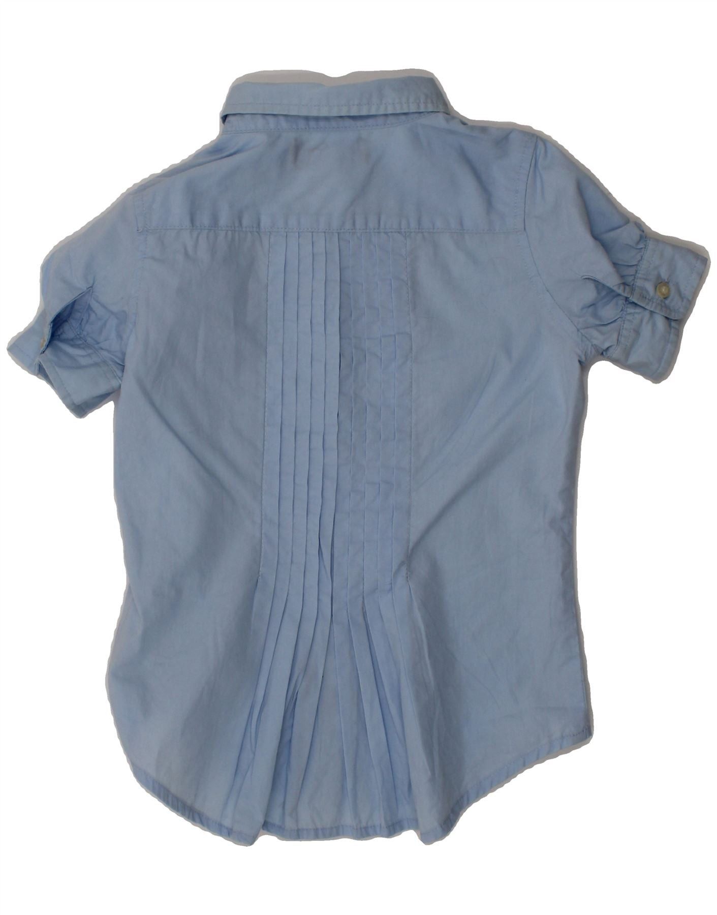 Ralph Lauren Girls Short Sleeve Shirt 3-4 Years Blue Cotton Size XXS / US 00 / IT 34 - 2 Thumbnail