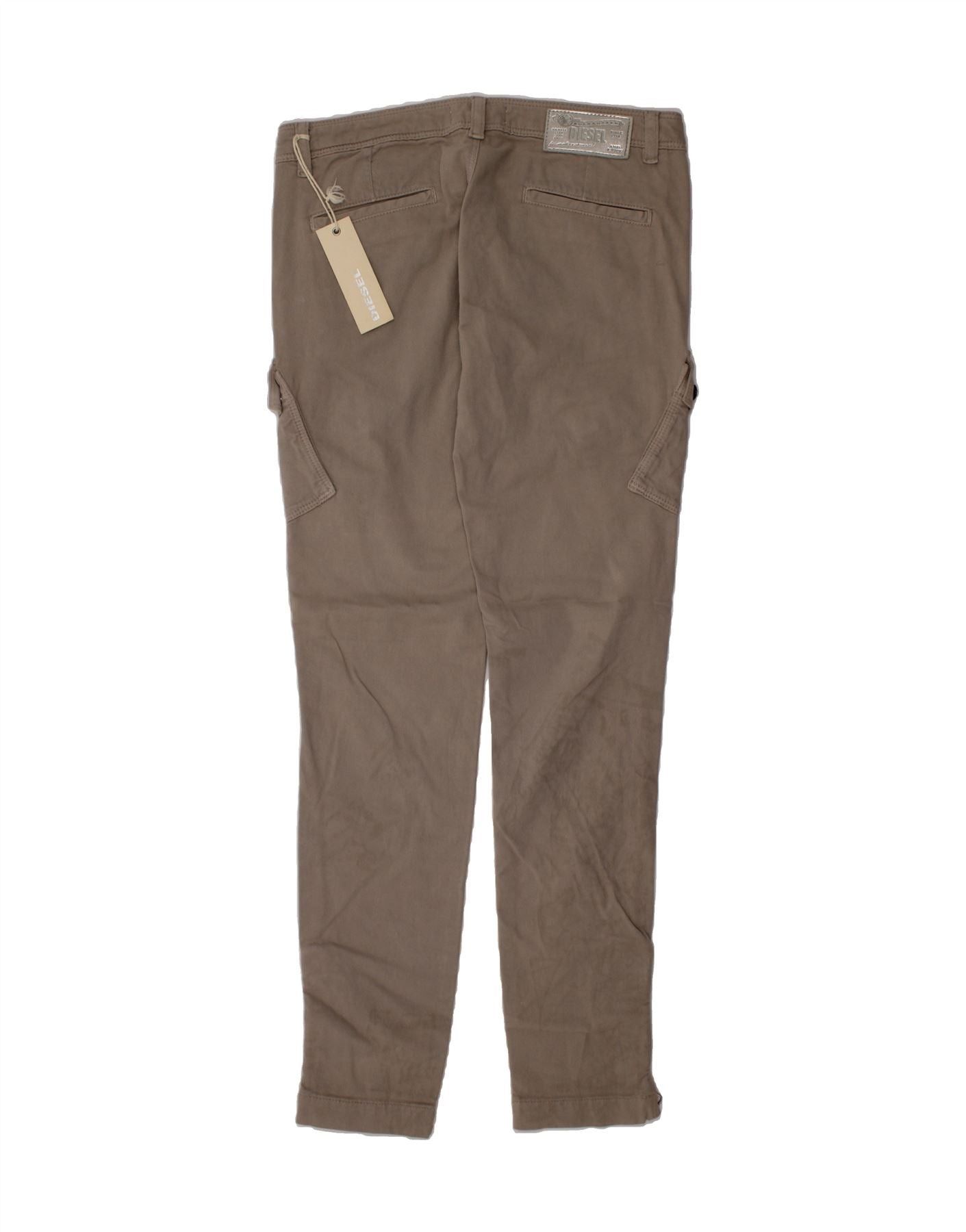 Diesel Boys Slim Cargo Trousers 11-12 Years W27 L27 Beige Cotton Size 30" / US 8 / IT 44 - 2 Thumbnail