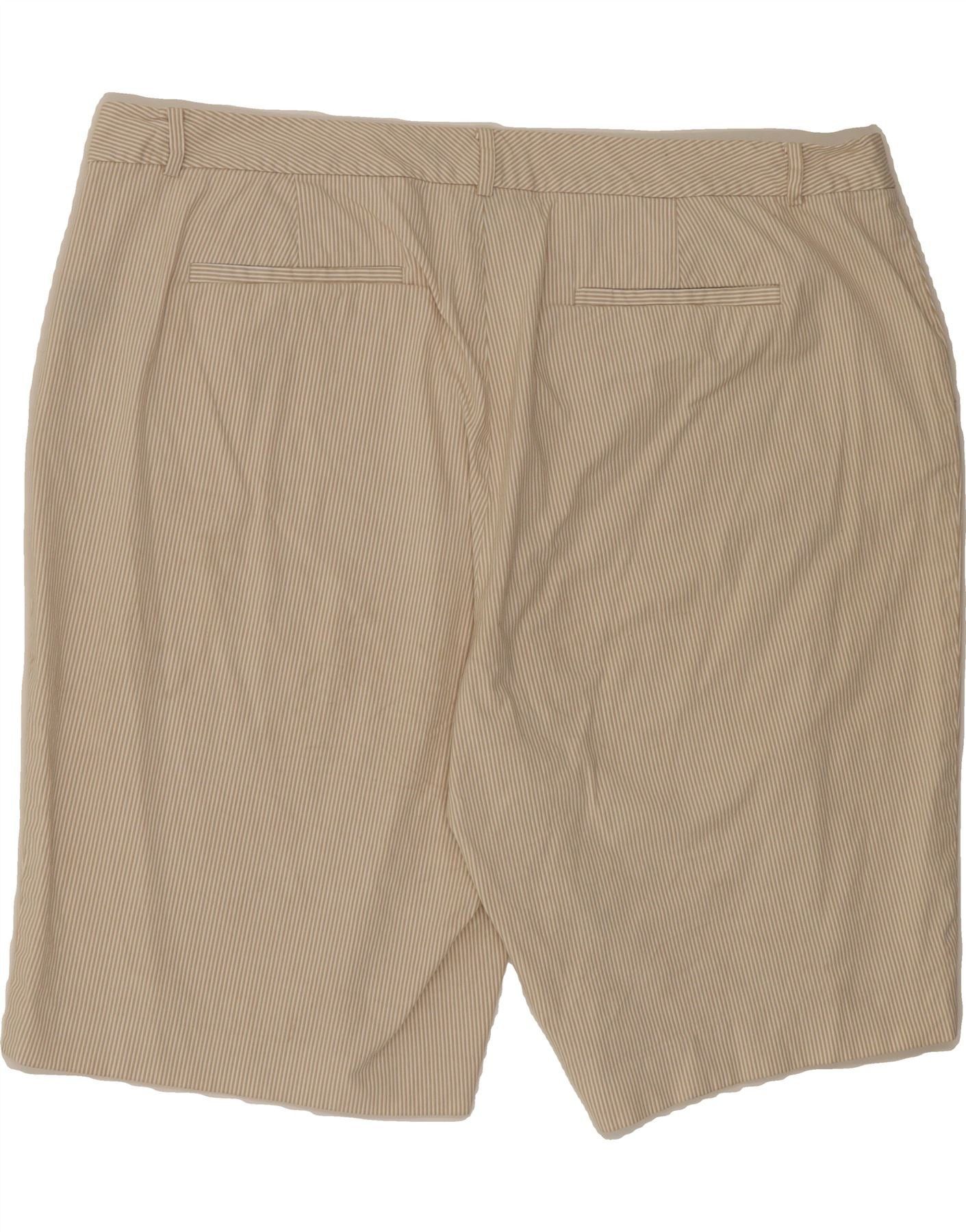 Ralph Lauren Womens Chino Shorts US 18 2XL W36 Beige Pinstripe Cotton Size 40" / US 18 - 2 Thumbnail