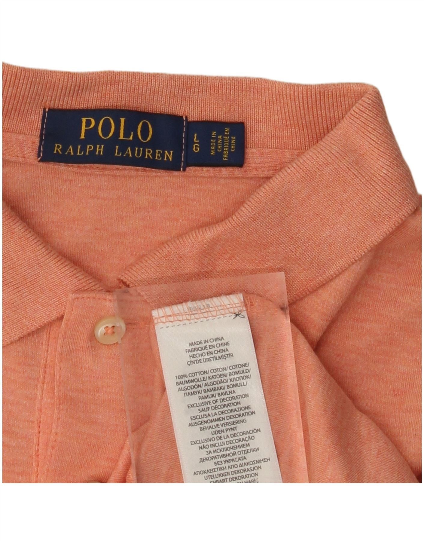 Polo Ralph Lauren Mens Grant Fit Polo Shirt Large Pink Cotton Size US XXL / EU 58 / 5 - 3 Thumbnail