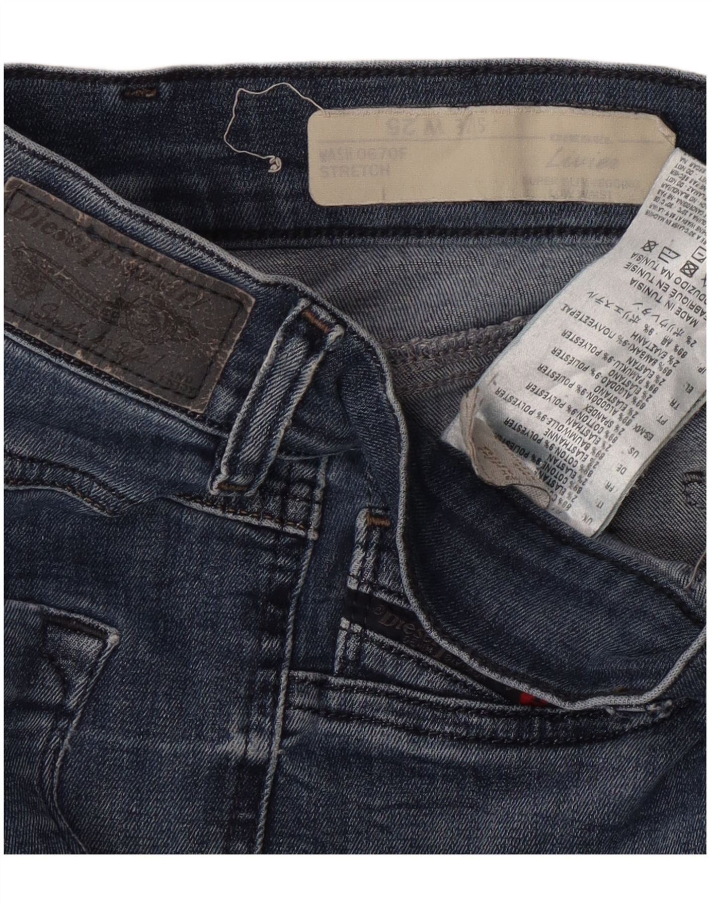 Diesel Womens Livier Low Waist Slim Jeans W25 L26 Blue Cotton Size 42" / US 20 - 5 Thumbnail