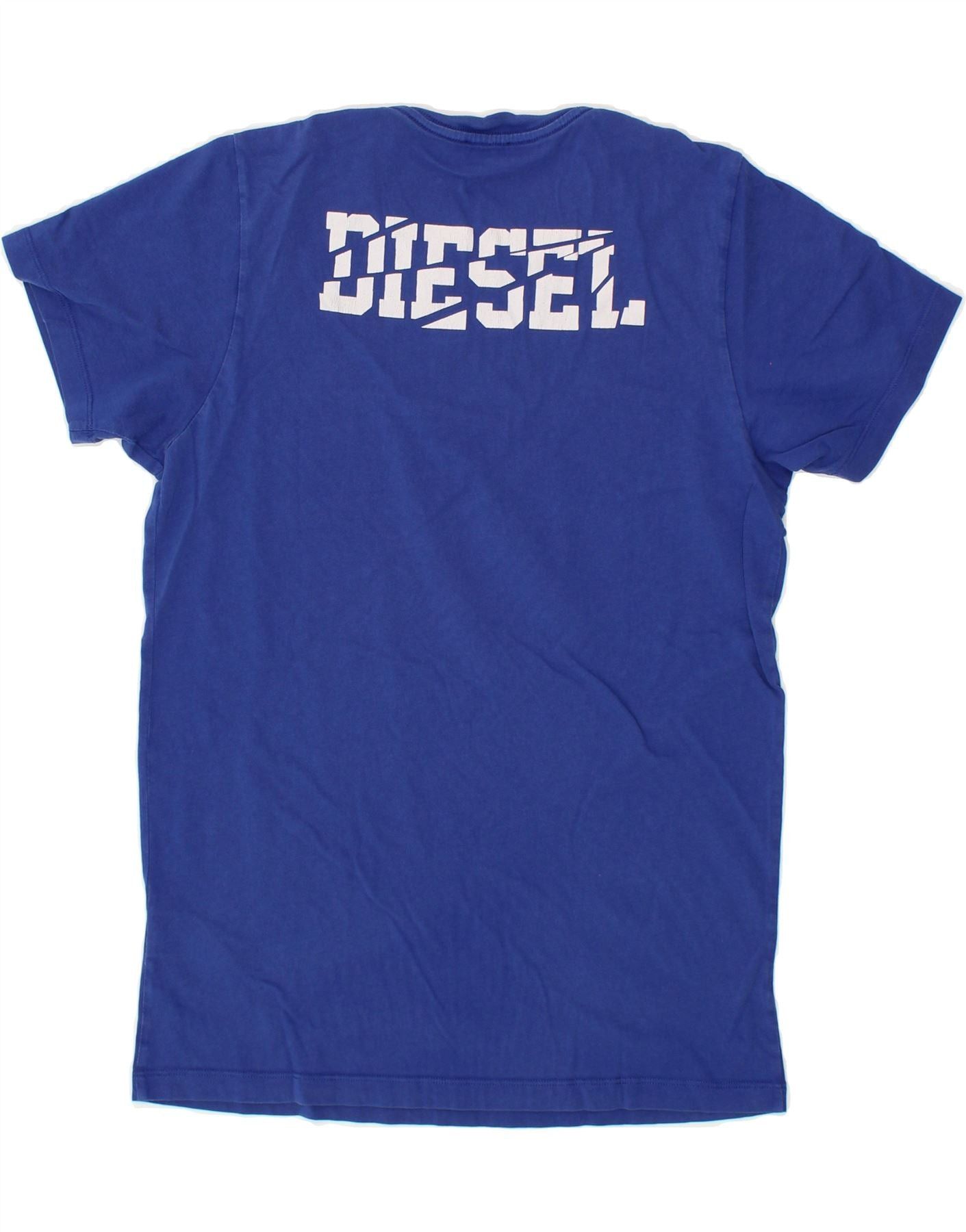 Diesel Boys Graphic T-Shirt Top 15-16 Years Blue Cotton Size XL / US 12-14 / IT 48-50 - 2 Thumbnail