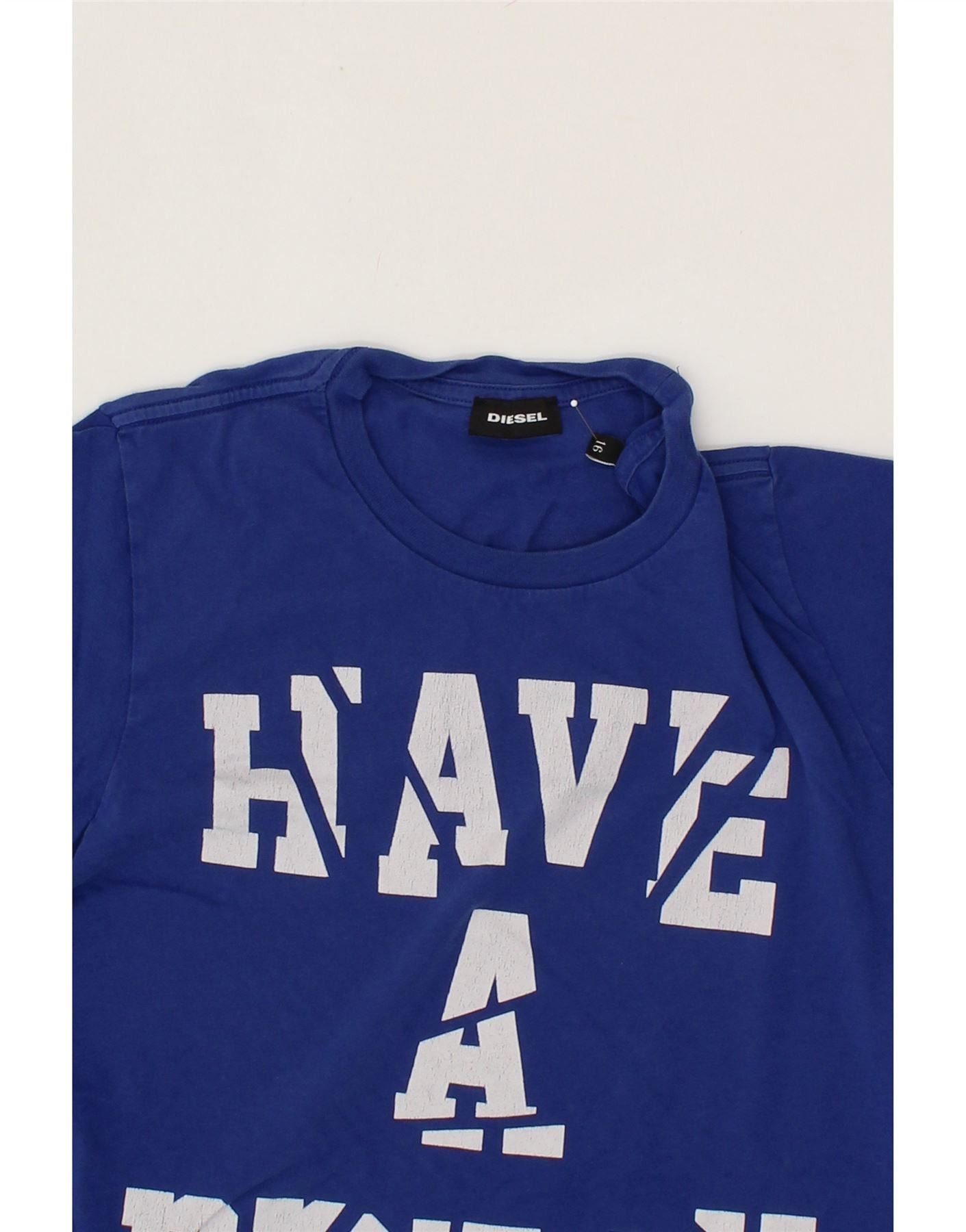 Diesel Boys Graphic T-Shirt Top 15-16 Years Blue Cotton Size XL / US 12-14 / IT 48-50 - 3 Thumbnail