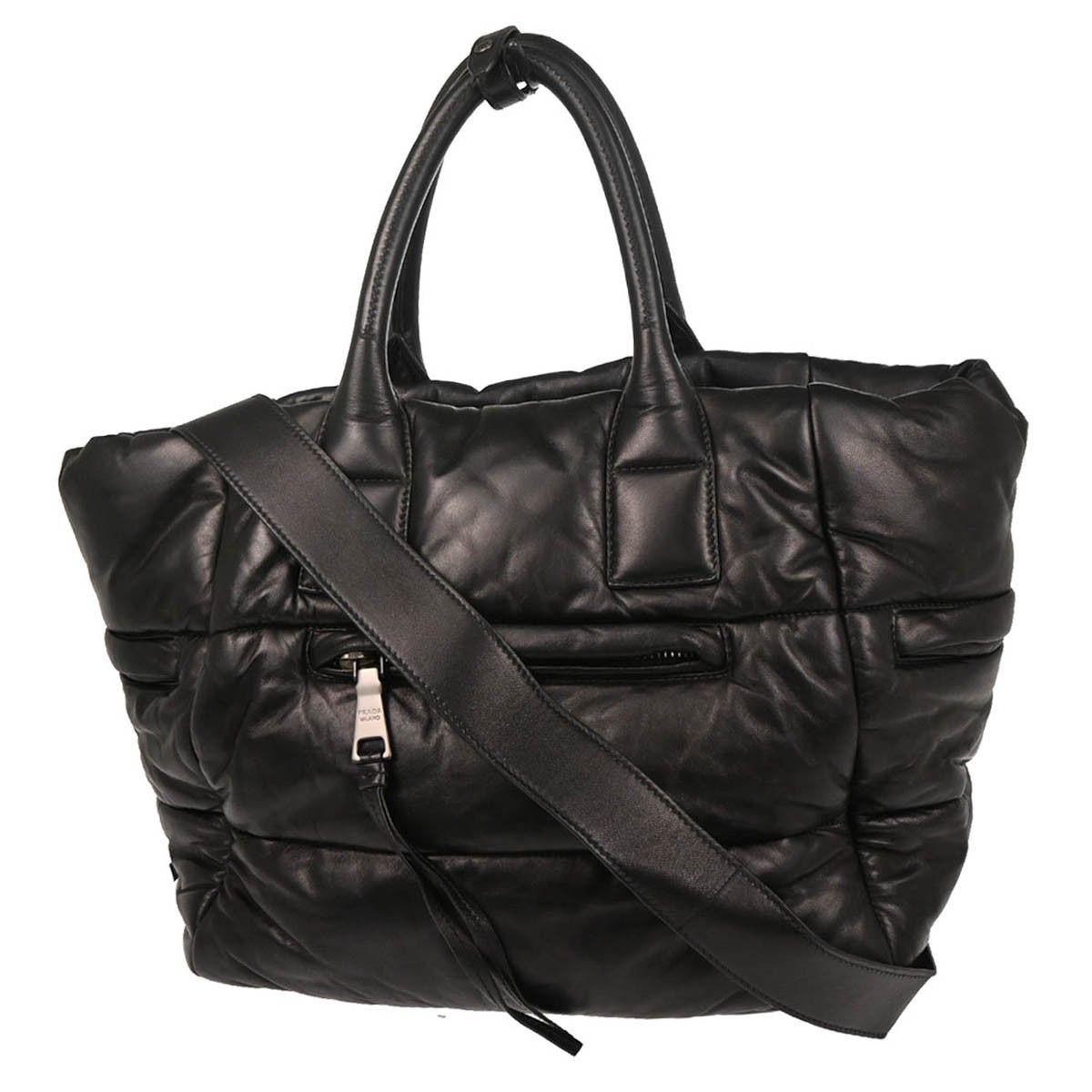 Prada Prada Bomber Convertible Tote Nappa Leather Size ONE SIZE - 2 Thumbnail