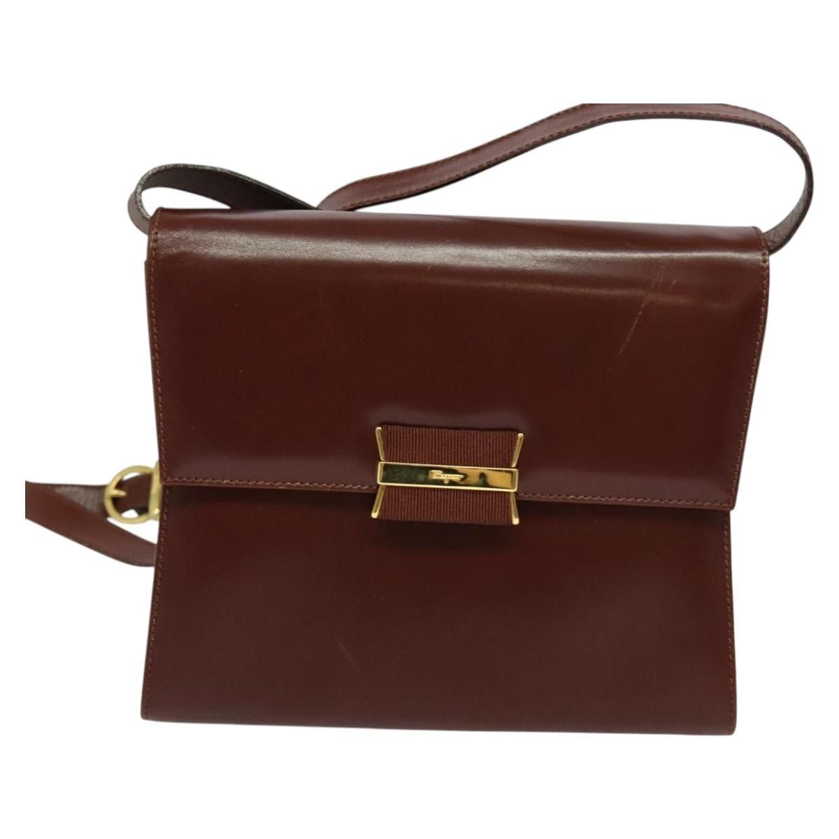 Salvatore Ferragamo Salvatore Ferragamo Flap Shoulder Bag Leather Size ONE SIZE - 18 Thumbnail