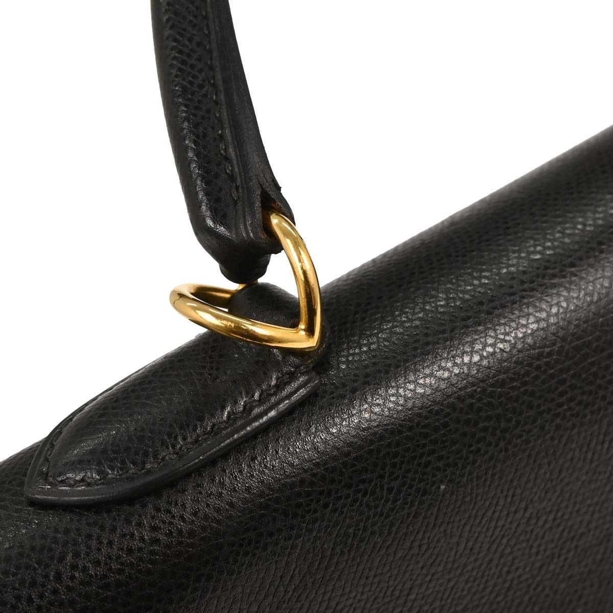 Hermes Hermes Kelly Handbag Black Courchevel with Palladium Hardware Size ONE SIZE - 8 Thumbnail