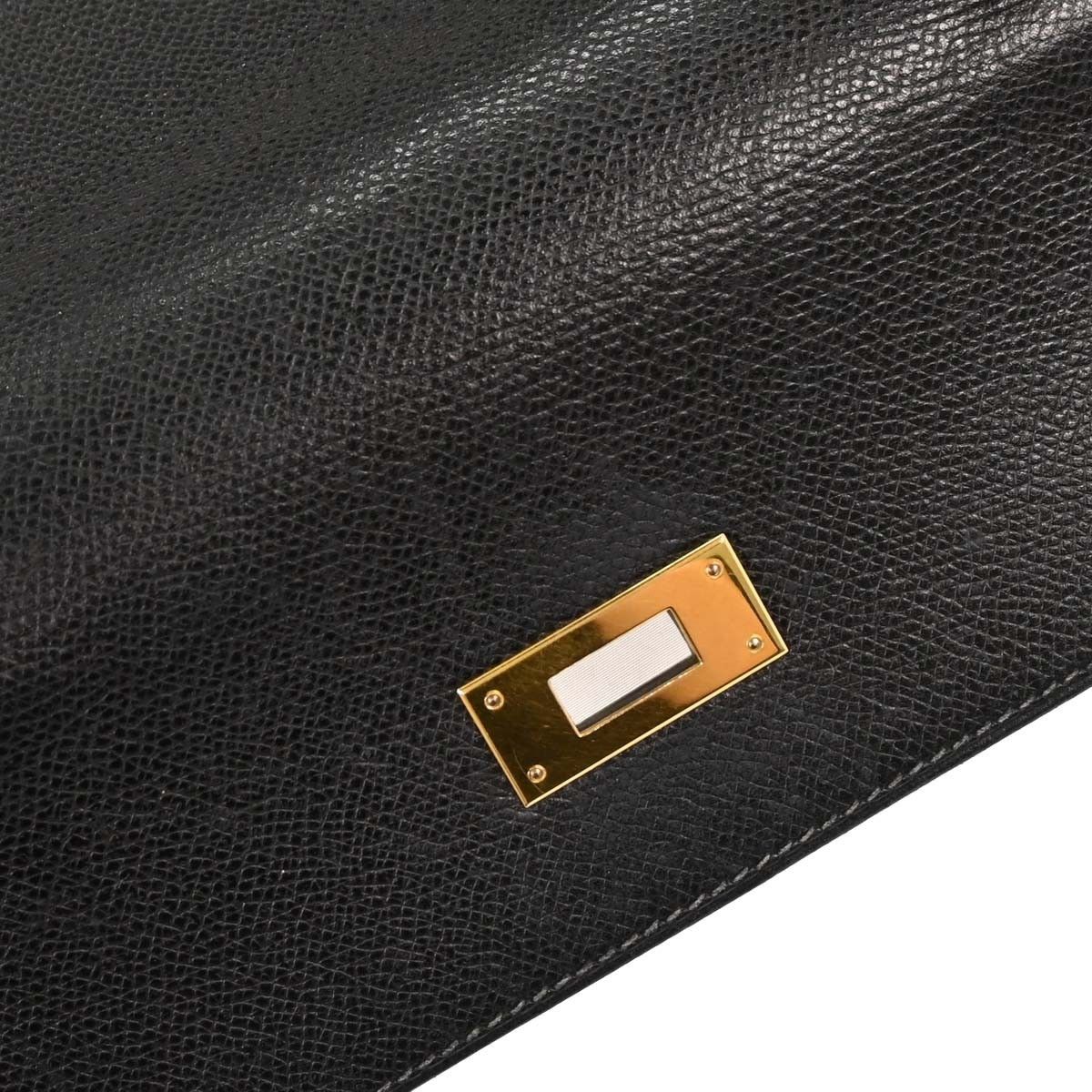 Hermes Hermes Kelly Handbag Black Courchevel with Palladium Hardware Size ONE SIZE - 9 Thumbnail