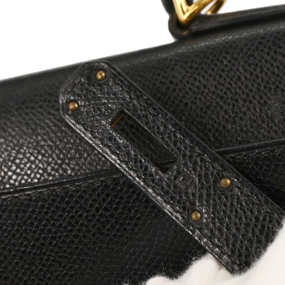 Hermes Hermes Kelly Handbag Black Courchevel with Palladium Hardware Size ONE SIZE - 5 Thumbnail