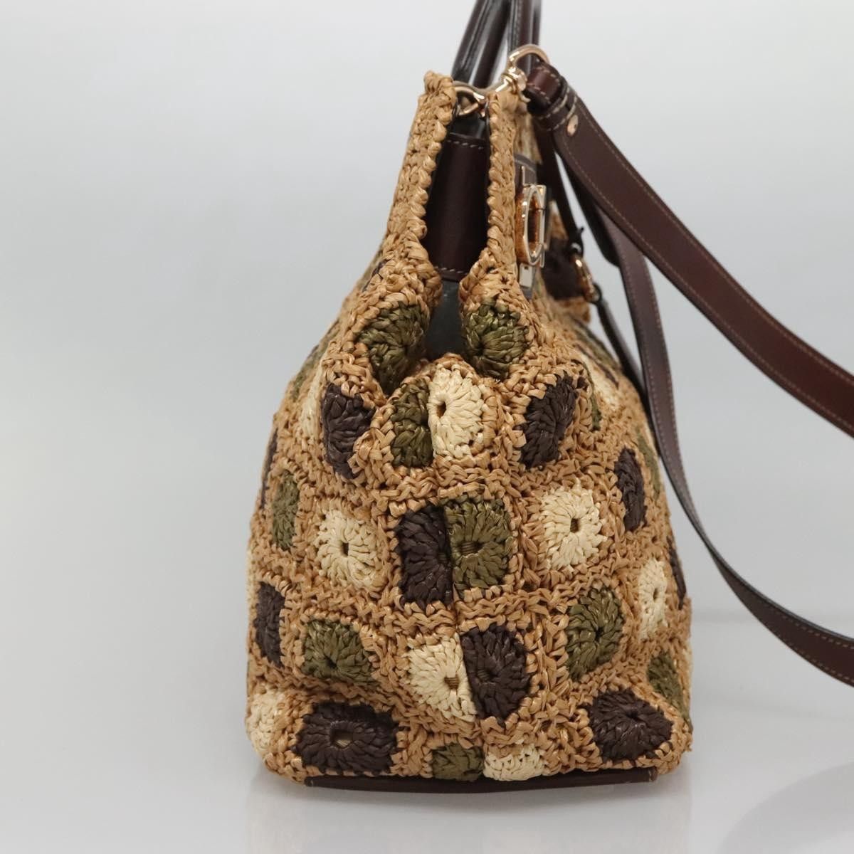 Salvatore Ferragamo Salvatore Ferragamo Soft W Tote RAFFIA Size ONE SIZE - 3 Thumbnail