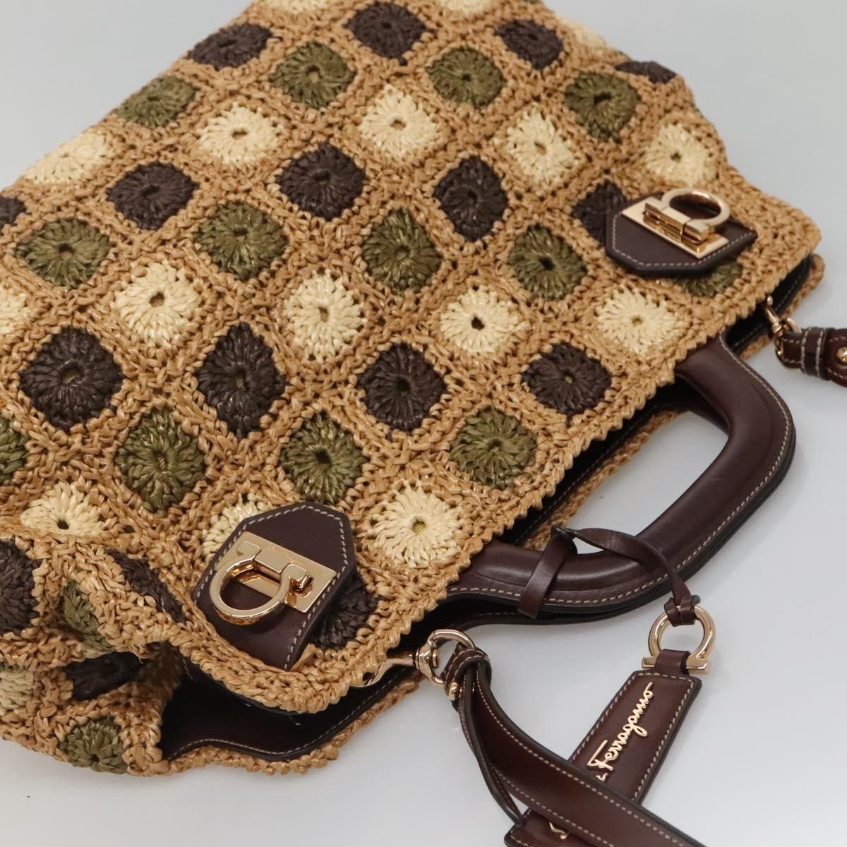 Salvatore Ferragamo Salvatore Ferragamo Soft W Tote RAFFIA Size ONE SIZE - 11 Thumbnail