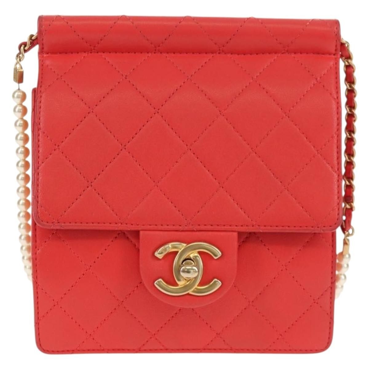 Chanel Chanel Pearl Chain Flap Bag Quilted Lambskin Size ONE SIZE - 24 Thumbnail