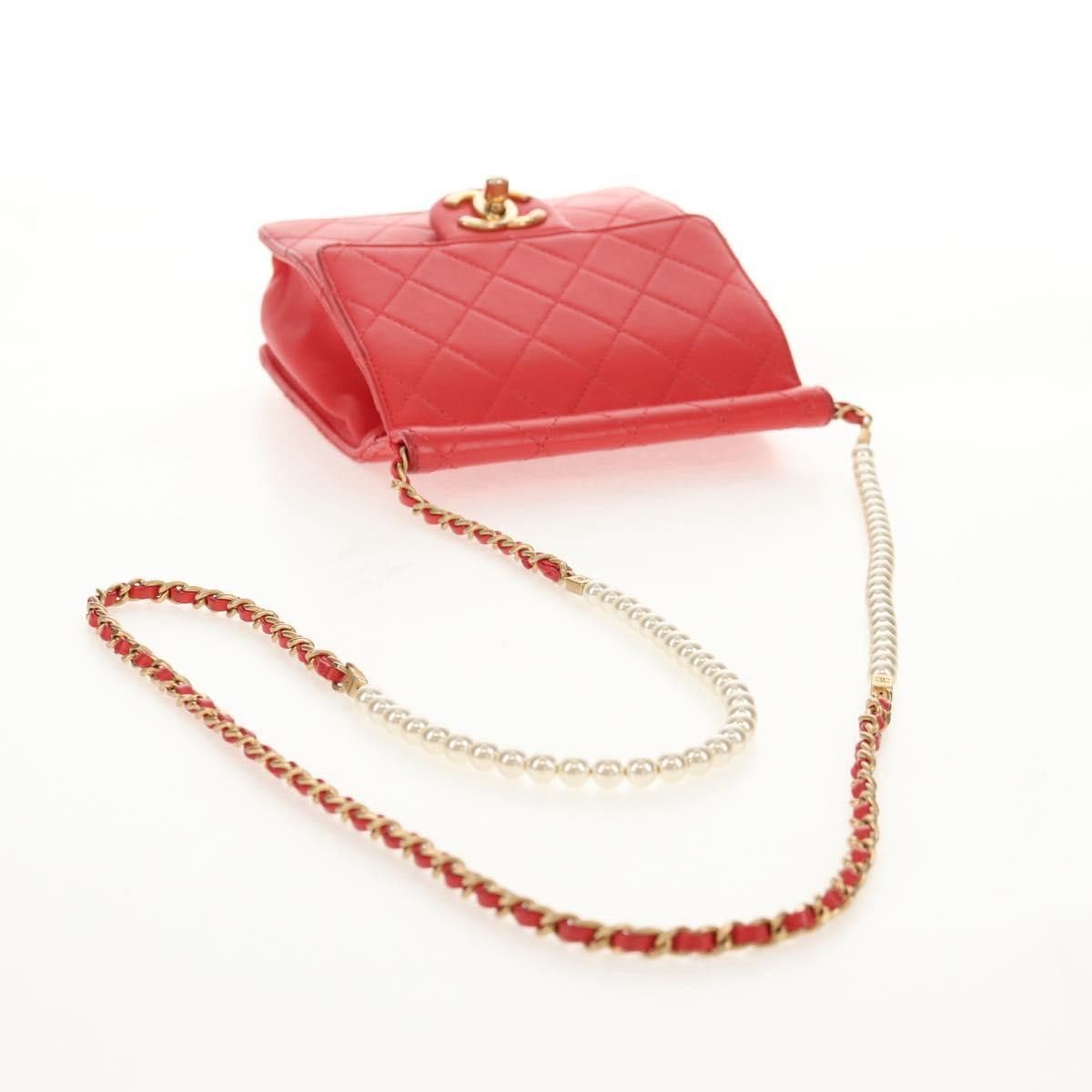 Chanel Chanel Pearl Chain Flap Bag Quilted Lambskin Size ONE SIZE - 7 Thumbnail