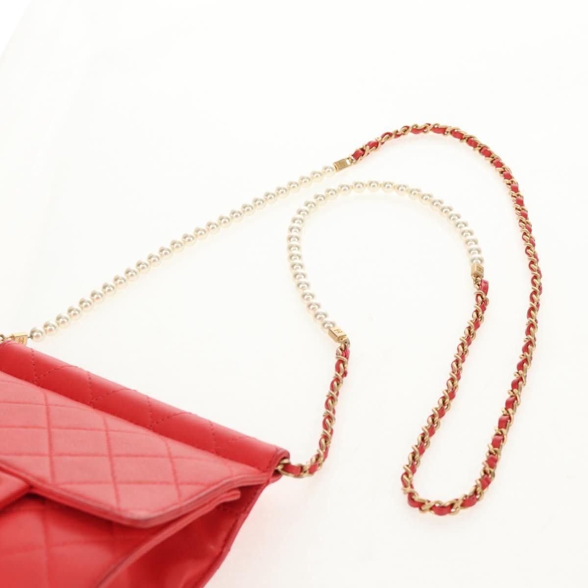 Chanel Chanel Pearl Chain Flap Bag Quilted Lambskin Size ONE SIZE - 12 Thumbnail