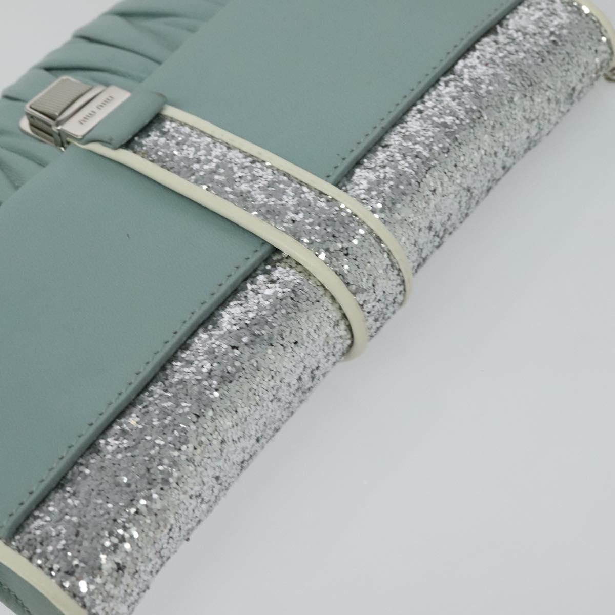 Miu Miu Miu Miu Madras Chain Clutch Matelasse Leather with Glitter Size ONE SIZE - 18 Thumbnail