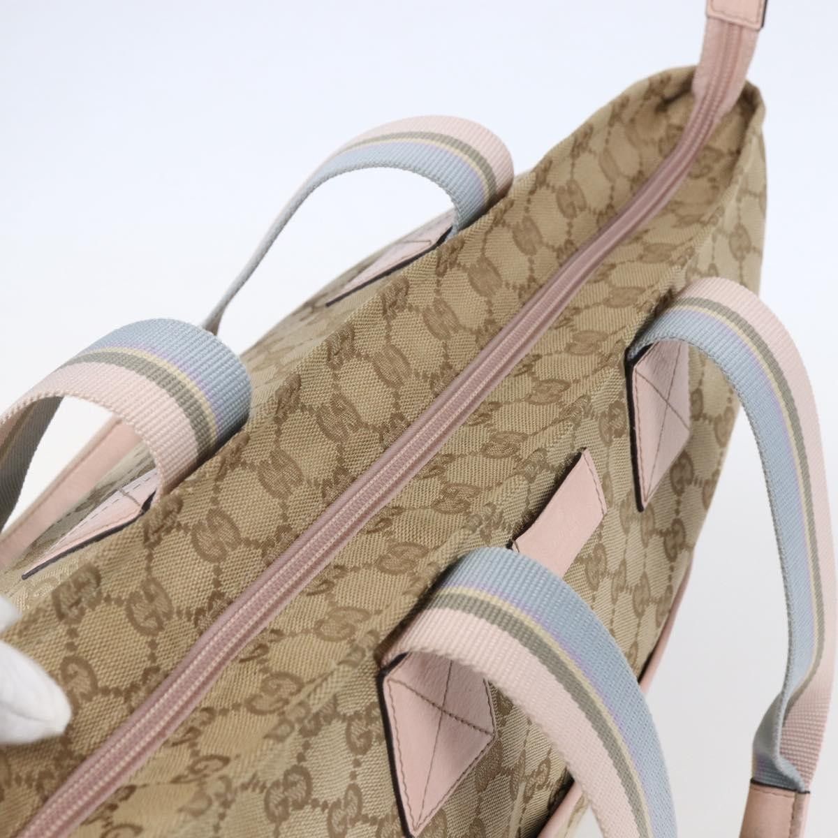 Gucci Gucci Diaper Web Strap Tote GG Canvas Size ONE SIZE - 16 Thumbnail