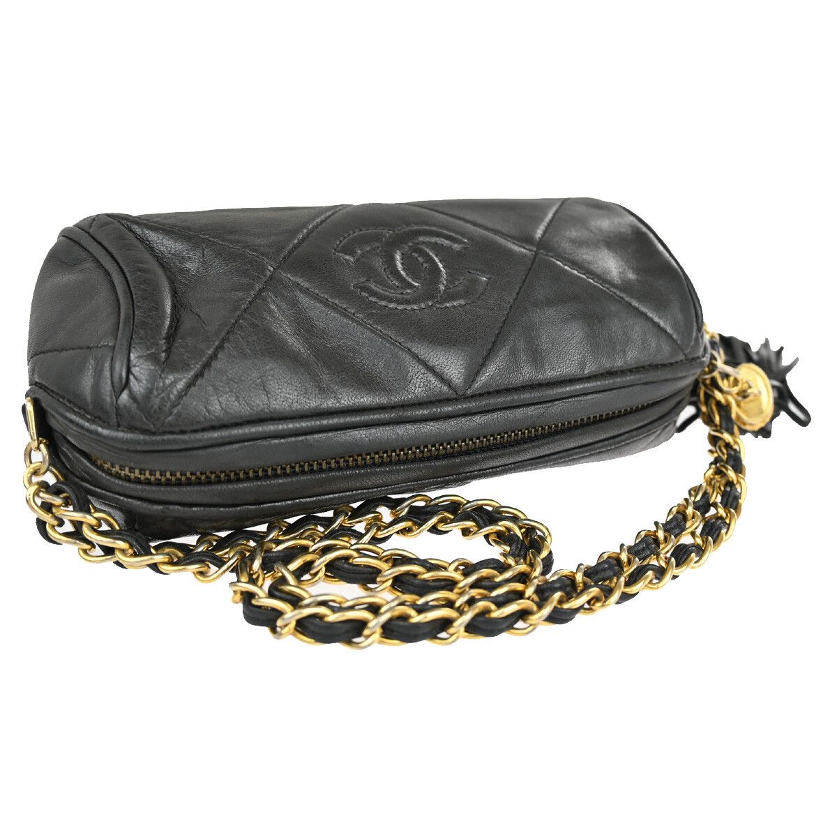 Chanel Chanel Vintage Diamond CC Barrel Bag Quilted Leather Size ONE SIZE - 7 Thumbnail