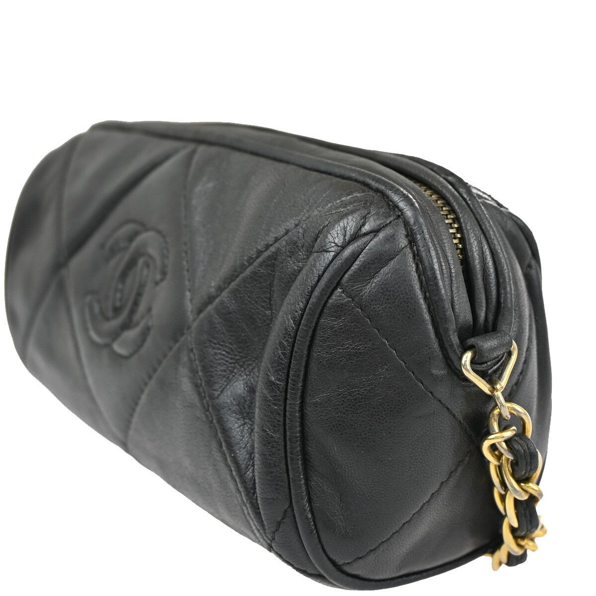 Chanel Chanel Vintage Diamond CC Barrel Bag Quilted Leather Size ONE SIZE - 3 Thumbnail