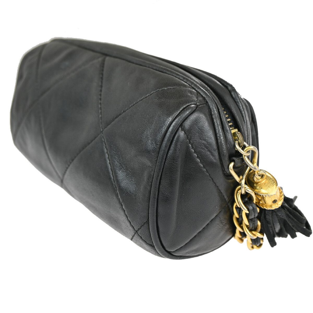 Chanel Chanel Vintage Diamond CC Barrel Bag Quilted Leather Size ONE SIZE - 4 Thumbnail