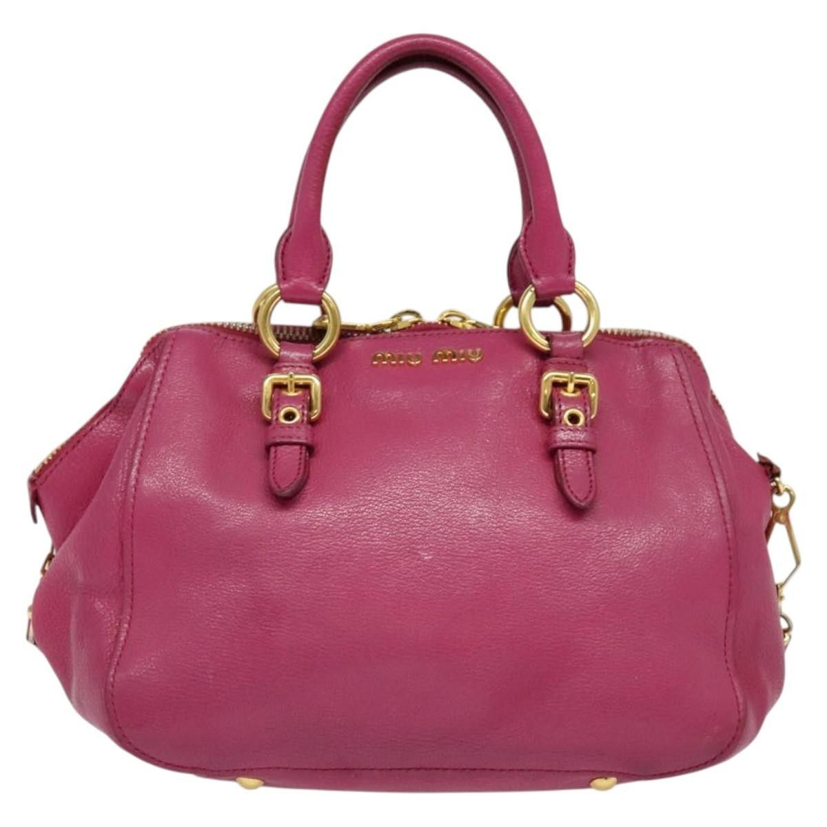 Miu Miu Miu Miu Madras Bowler Bag Leather Size ONE SIZE - 16 Thumbnail