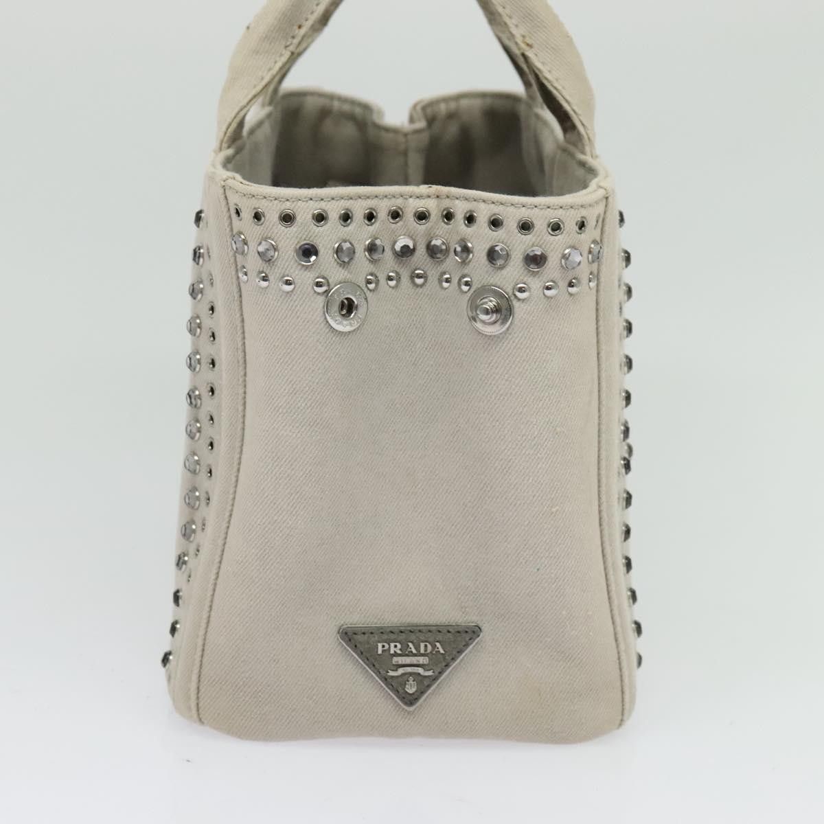 Prada Prada Canapa Convertible Tote Rhinestone Embellished Denim Size ONE SIZE - 3 Thumbnail