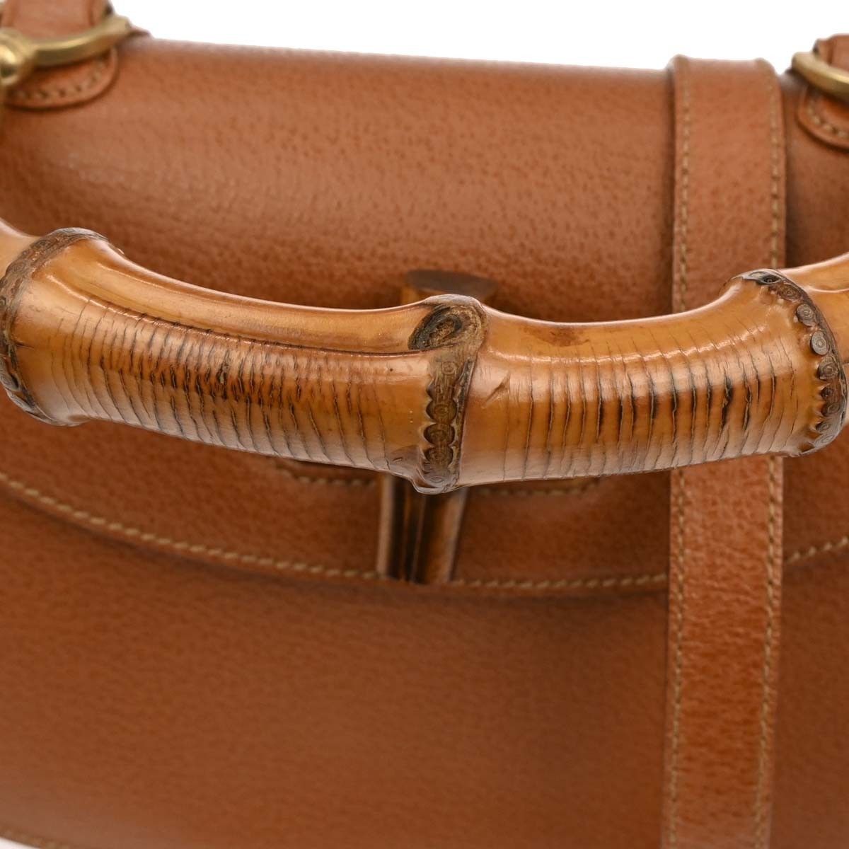 Gucci Gucci Vintage Convertible Bamboo Top Handle Bag Leather Size ONE SIZE - 6 Thumbnail