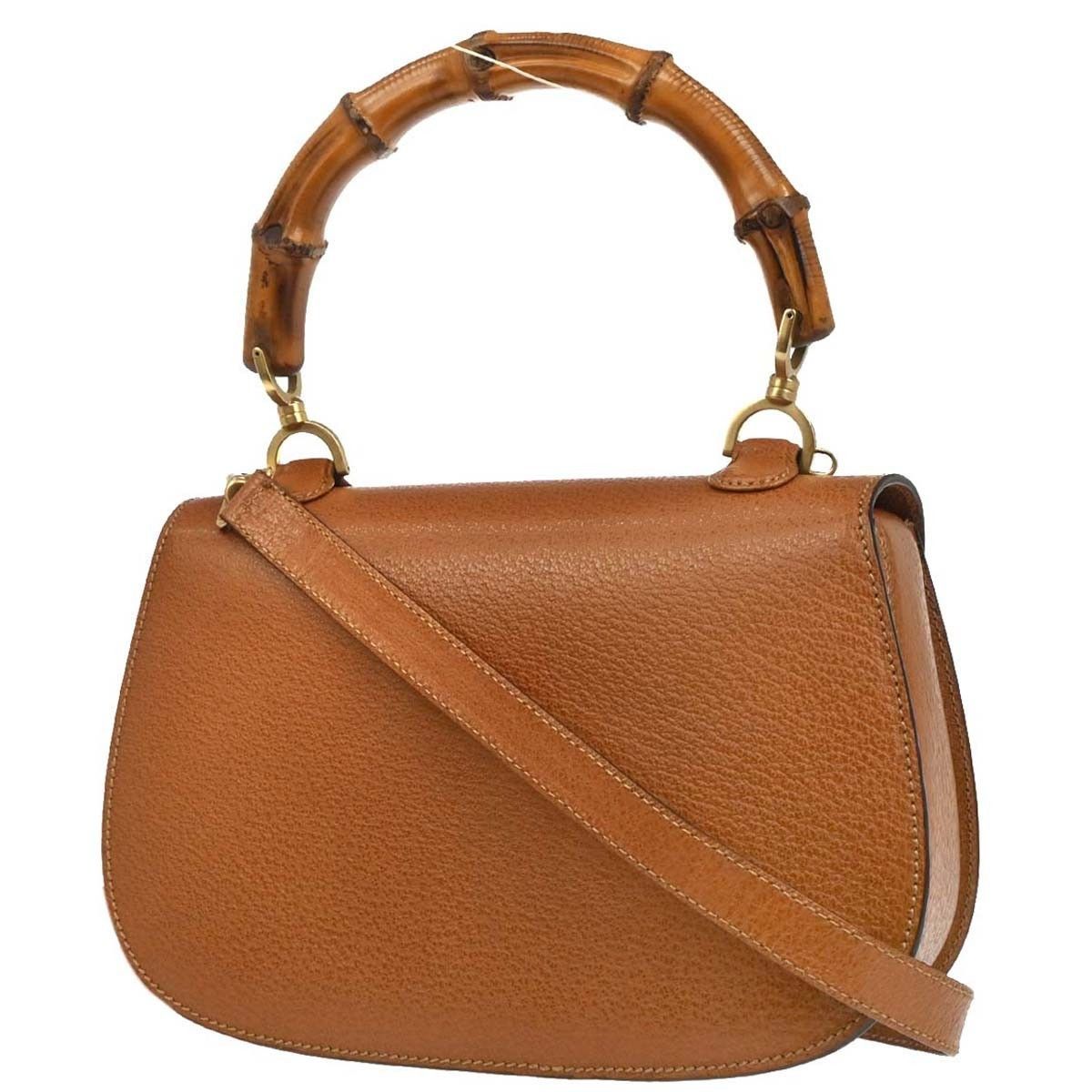 Gucci Gucci Vintage Convertible Bamboo Top Handle Bag Leather Size ONE SIZE - 2 Thumbnail